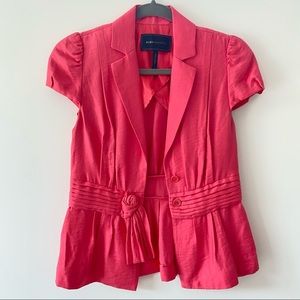 BCBG Max Azria Coral pink blazer style top